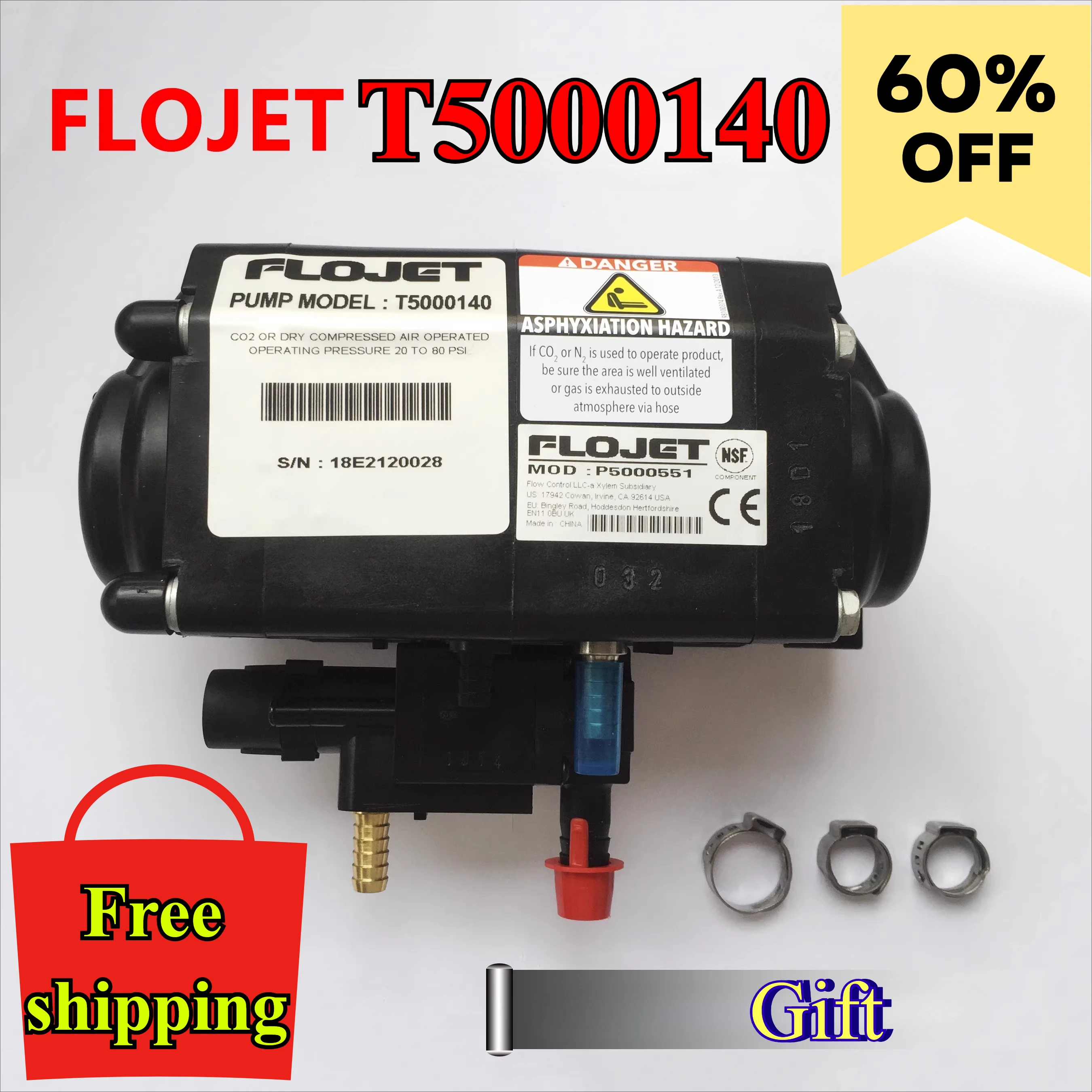 New Flojet T5000140 Pepsi Cola BIB Pump Syrup Pump Cola Machine Beverage Machine Adjusting Machine Accessories Fast delivery