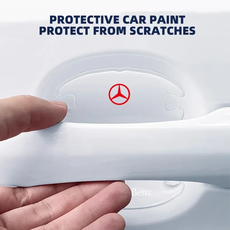 4 قطعة مقبض باب السيارة الشفاف السلطانية ملصق لمرسيدس بنز ABC E S M الفئة AMG CLA CLS W212 W213 W204 W205 W176 W210