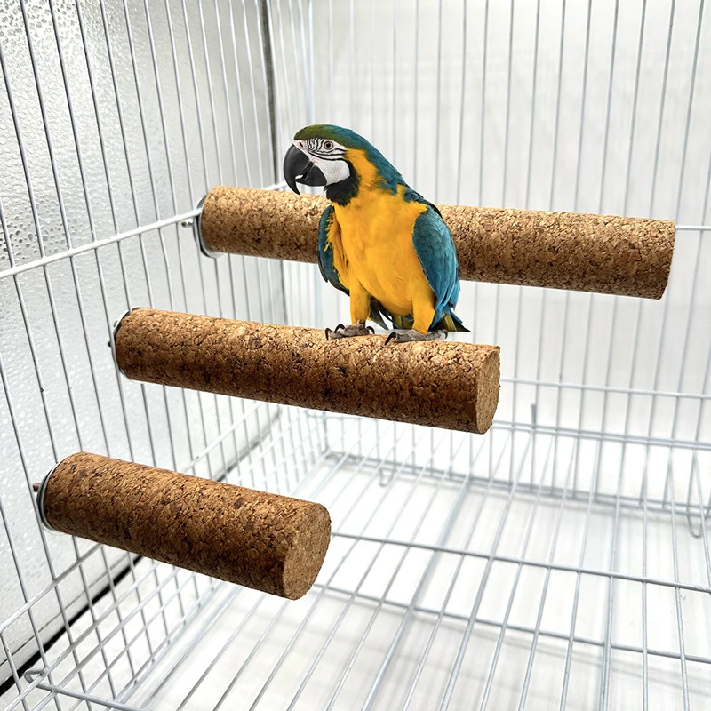 Multi-functional Parrot Clawing and Climbing Cork Station Pole Toy, Hamster Teething Stick, Entertainment Toy Supplies