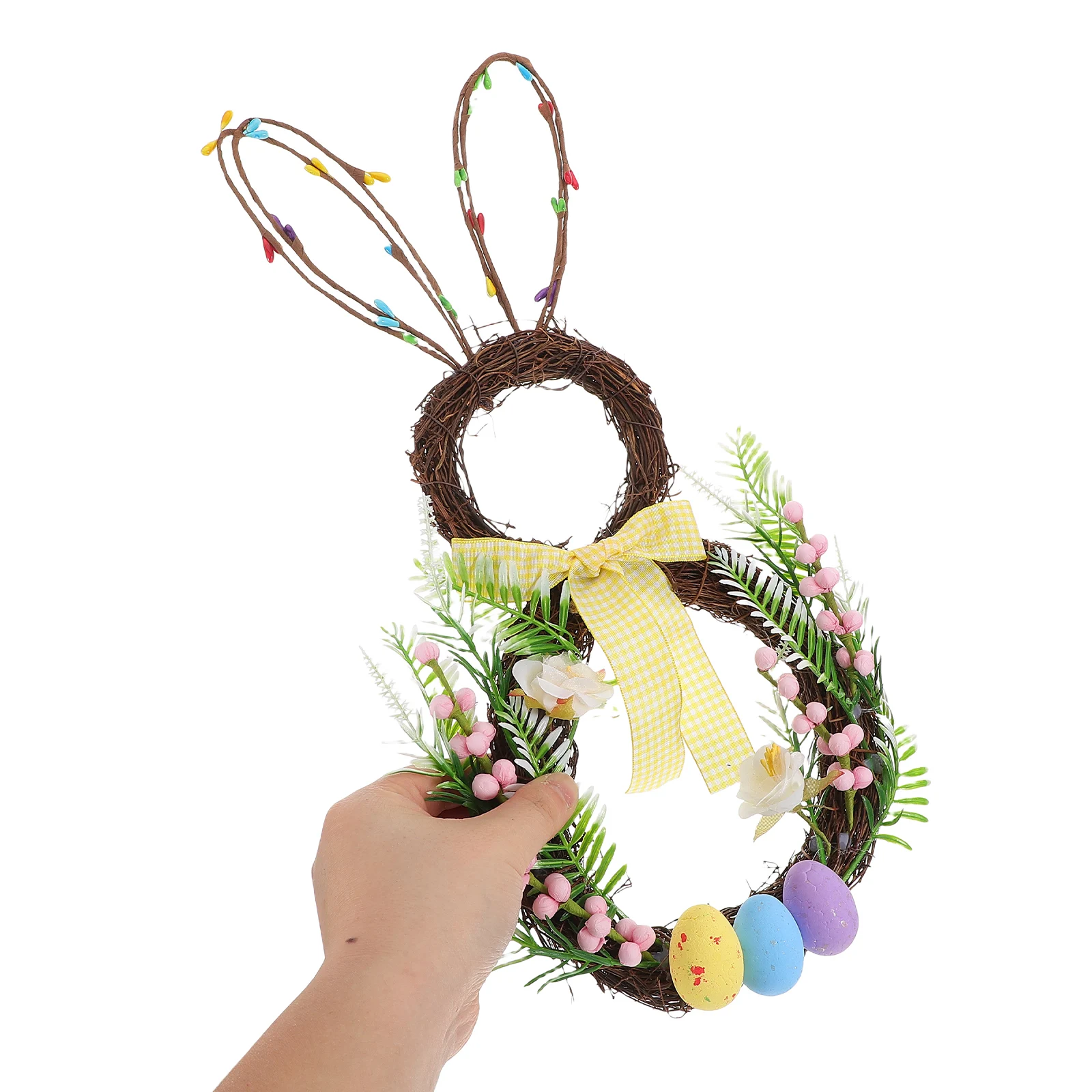 

Easter Bunny Wreath Artificial Rabbit Floral Diy Front Door Spring Outdoor Craft Wreaths Home DecorGreenery Hanging Wall