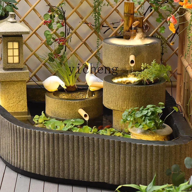 

FY Chinese courtyard flowing water ornament fish pond water landscape balcony decoration fountain pool