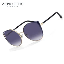 ZENOTTIC Women Fashion Oversize Cat Eye Sunglasses Ladies Luxury Brand Design Shade Alloy Cateye UV400 Sun Glasses