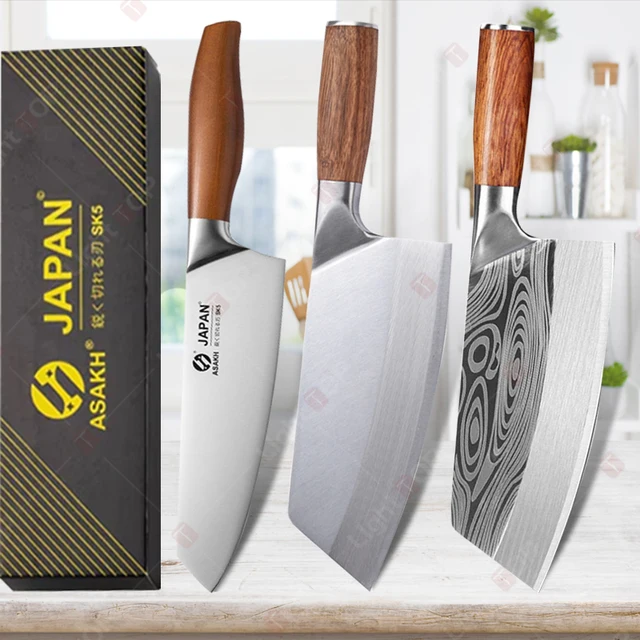 Japoński nóż szefa kuchni Profesjonalny zestaw noży kuchennych Tasak do mięsa Filet rybny Krajalnica Nóż Santoku Nóż rzeźniczy do gotowania