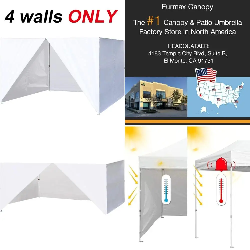 

Стены с молниями для палатки 10x15, только 4 белых боковых панели
