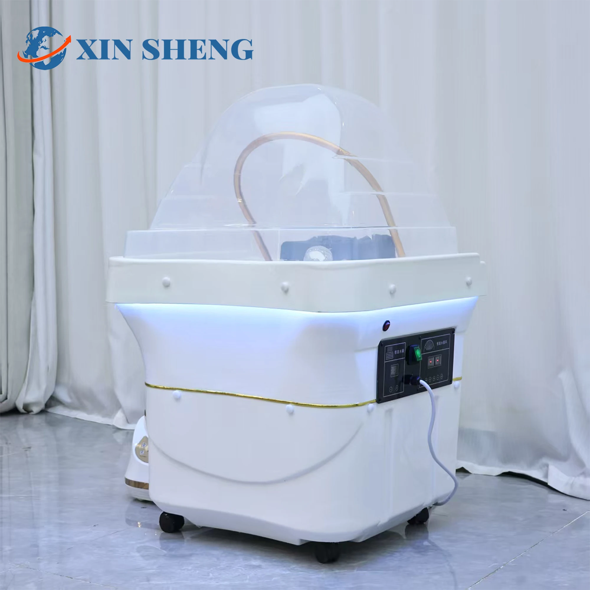 حوض شامبو سبا برأس محمول متحرك، حوض العلاج المائي برأس دوران المياه، آلة التبخير، أثاث سبا بالجملة #2