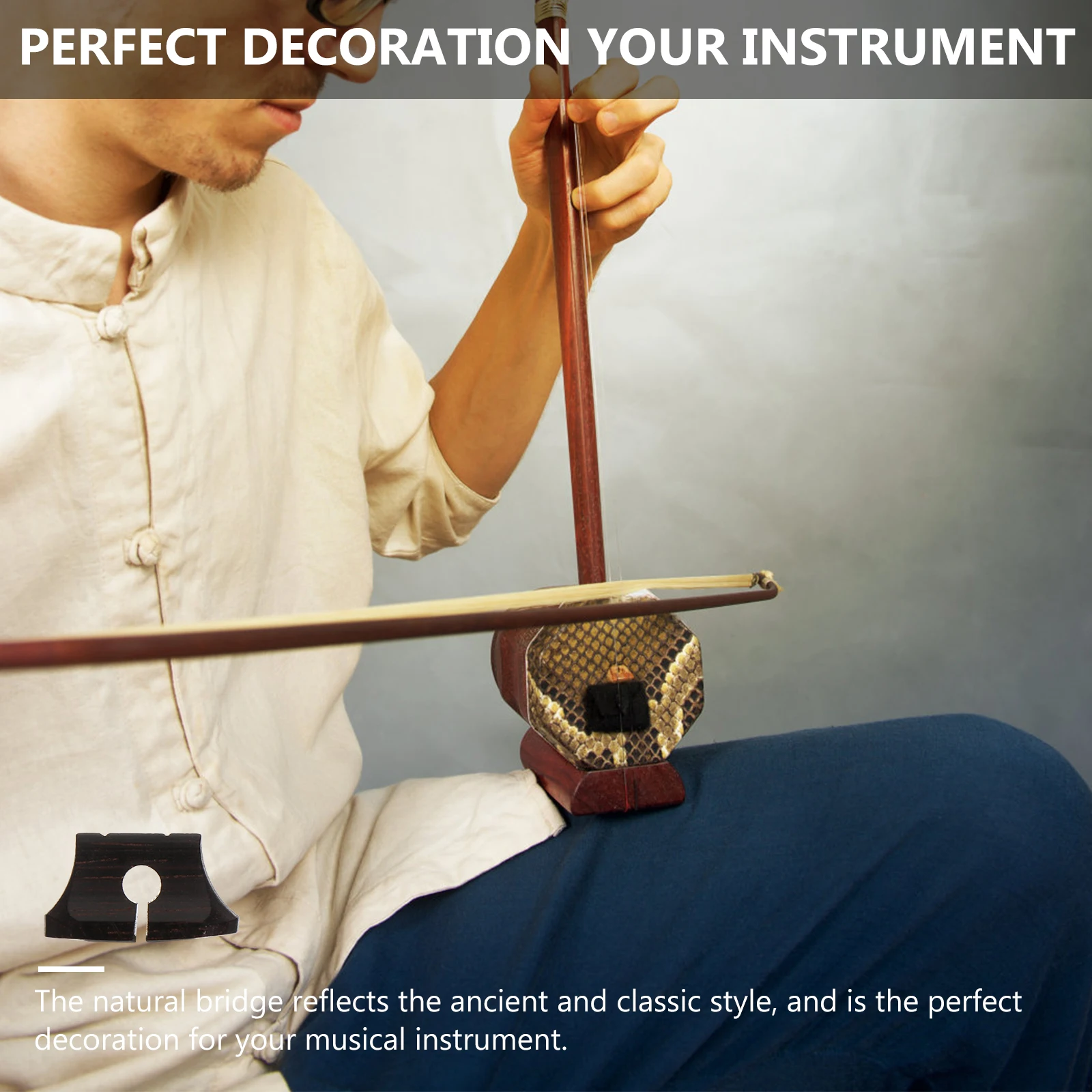 

5Pcs Professional Erhu Bridge Wooden Ebony for Chinese Instrument Parts Music Accessories High Quality Sound Decorative Qin