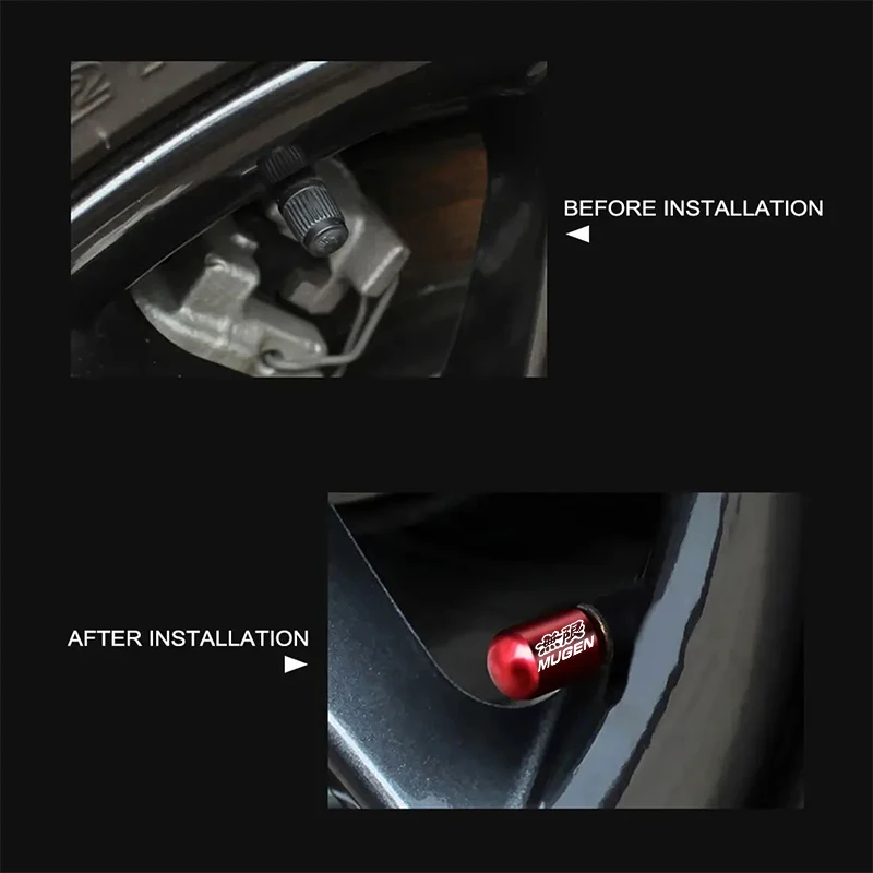 For Honda Mugen  Motorcycle Air Port Stem Caps Airtight Covers logo
