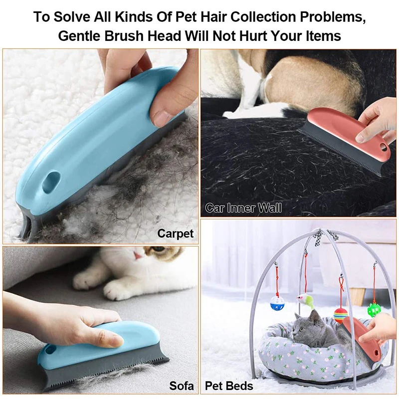 1Pc Portable Pet Hair Remover Brush Cleaning Brush Washable Pet Hair Detailer For Cars Furniture Carpets Clothes Pet Beds Chairs