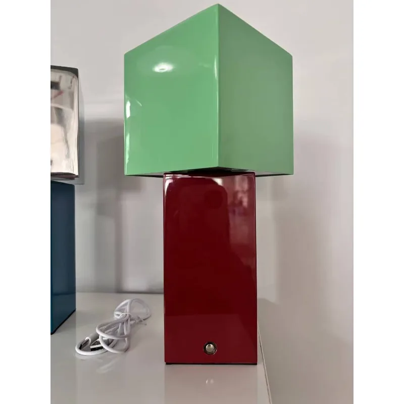 Rechargeable dimming desk lamp portable high-value geometric bedroom bedside night light soft decoration ornaments
