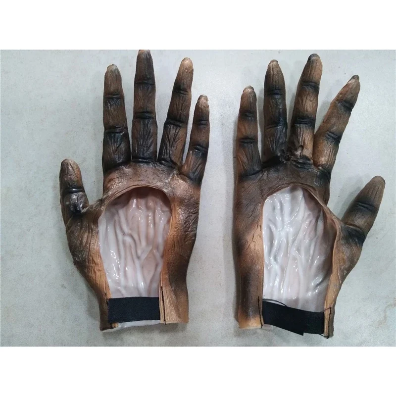 Realistic Werewolf Gloves with Claws Hairy Beast Hands Costume Halloween Scary Wolf Prop