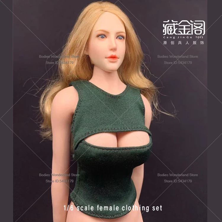 手作り 1/6 スケール女性兵士弾性オープン胸下着ベストモデル服 12 インチ PH UD LD アクションフィギュア人形