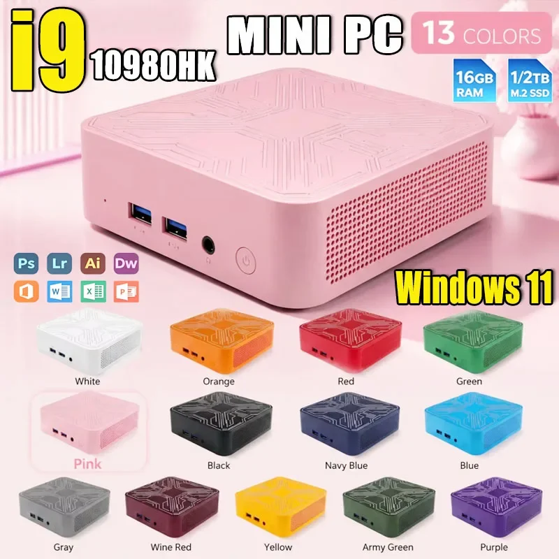 미니 PC 인텔 코어 i9 10980HK 윈도우 11 소형 포켓 컴퓨터 16GB 램 1/2TB SSD WIFI6 BT5.2 4K 데스크탑 PC 게이밍 컴퓨터