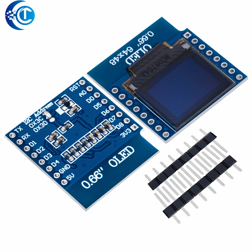 0.66 inch OLED Display Module for WEMOS D1 MINI ESP32 Module for Arduino AVR STM32 64x48 0.66" LCD Screen IIC I2C OLED
