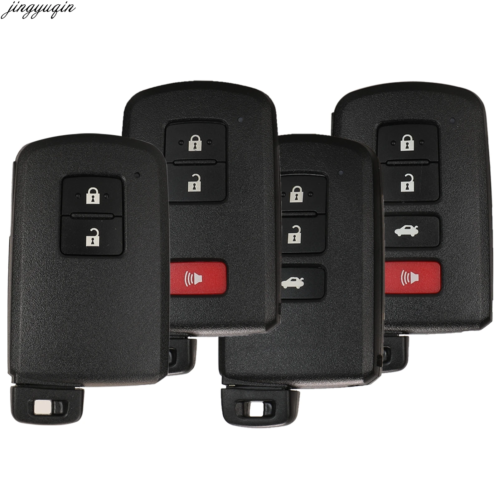 Jingyuqin 10pcs Remote Car Key Case Shell For Toyota Avalon Camry Corolla Rav4 Land Cruiser Smart Card Fob 2/3/4 Buttons