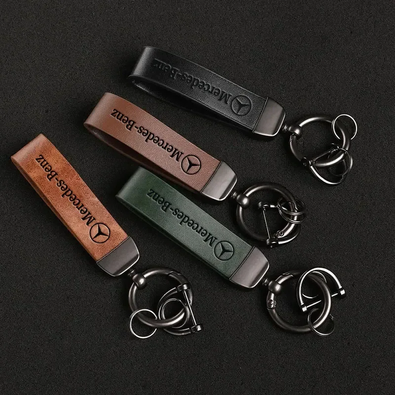سيارة خمر الجلود المفاتيح حلقة سبائك الزنك سلسلة مفتاح لمرسيدس بنز AMG W177 W176 X166 X167 C257 C218 X253 C118 C117 H247 #6