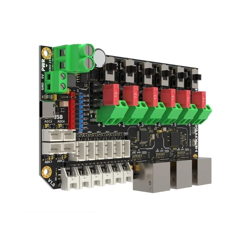 462E Hexa Distro Fusions Module For Voron Multiple Head Printer CAN2.0 Connectors