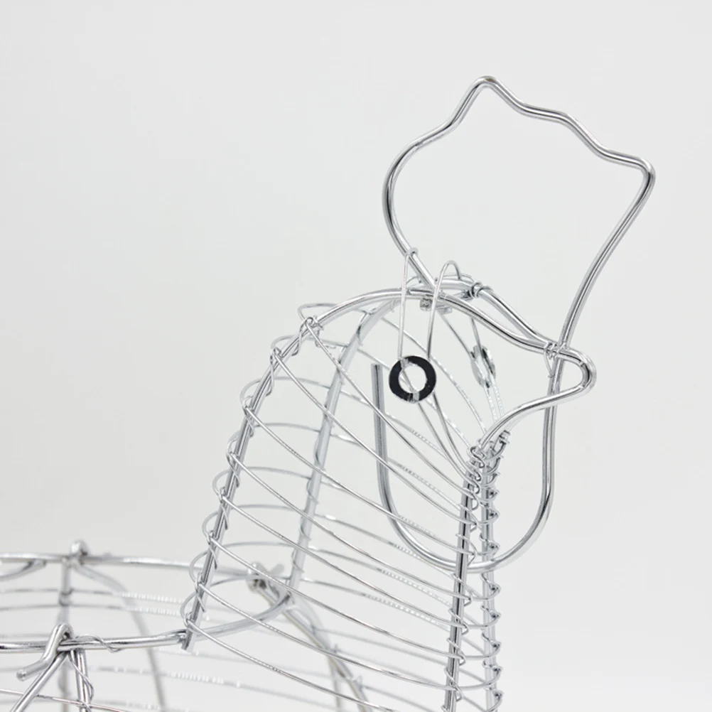 

Transparent Egg Basket Storage Organizer Chicken-Shaped Wire Holder Refrigerator Fruit Vegetable Carrier Kitchen Tool