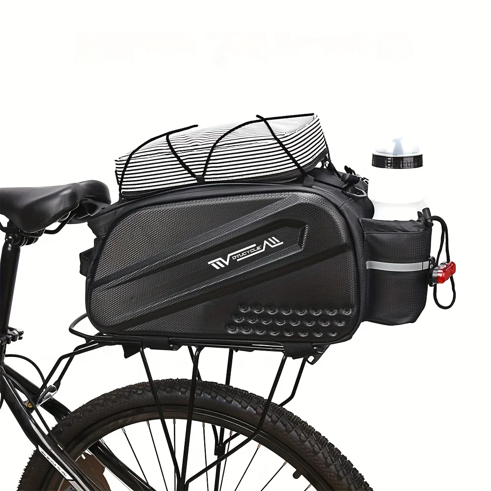 1pc Large Capacity Hard Shell Bike Saddle Bag, EVA Material, Adjustable Strap, Cycling Rear Pannier with Reflective Strip and Bo