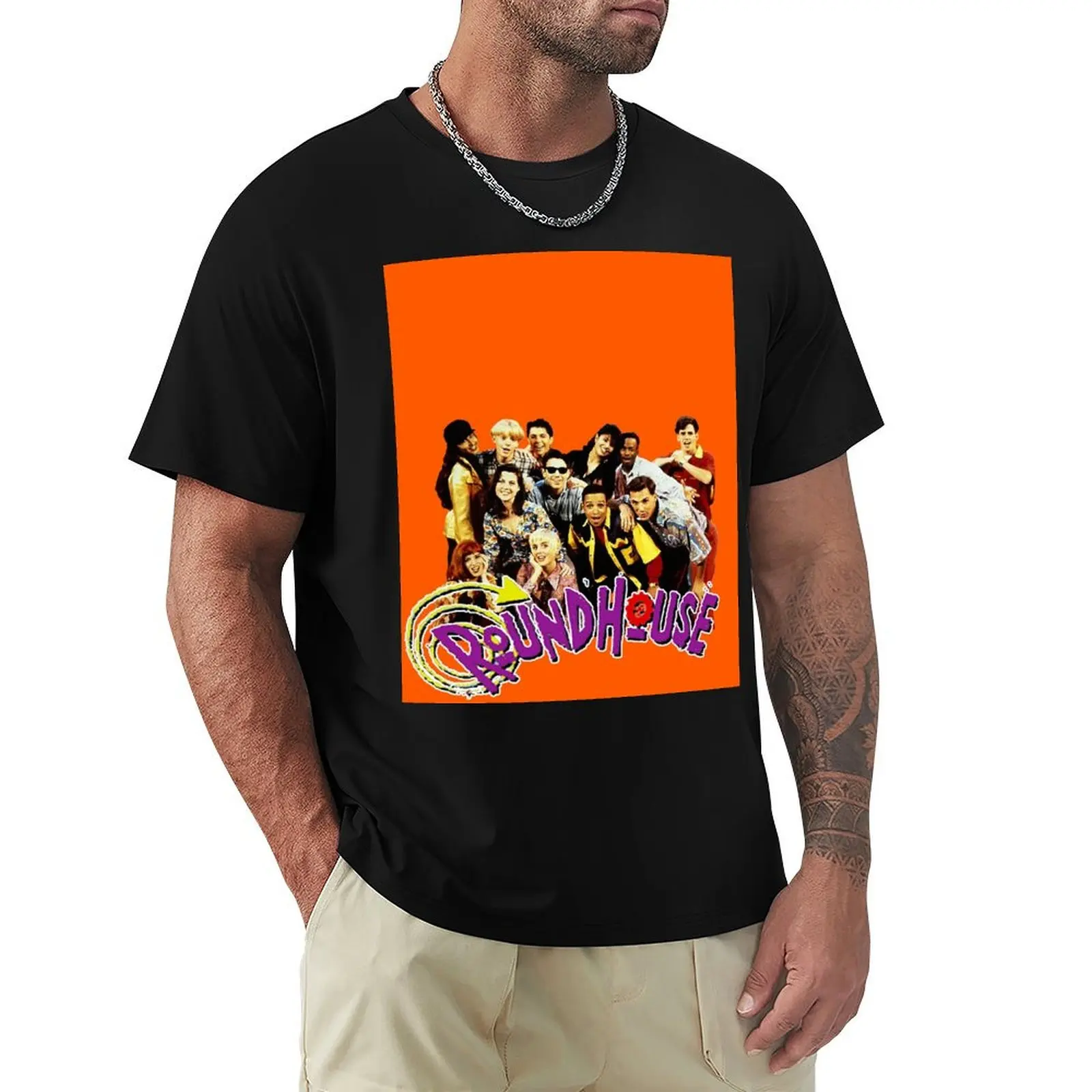 Roundhouse Retro 90s Cast SNICK Tribute T-Shirt Festive Simple T-Shirt