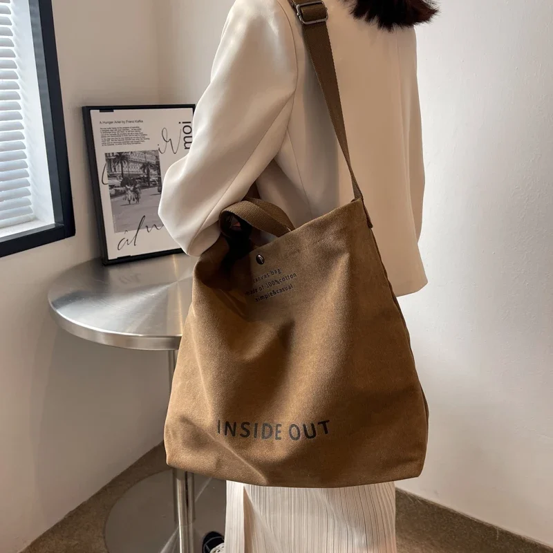 Women Canvas Tote Casual Shoulder Work Bag Large Capacity Crossbody Top Handle Bag Multifunction Big Shopping Cross-Body Handbag