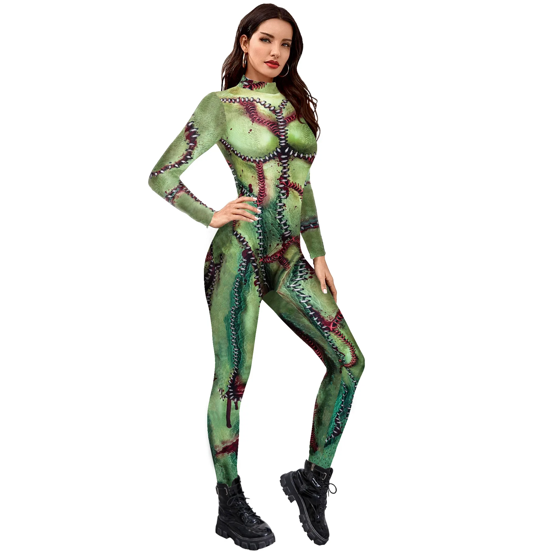 

Halloween Horror Party Themed Cosplay Sexy Jumpsuit for Women Scary Horror Cosplay Jumpsuits Bloody Zombie Performance Costume
