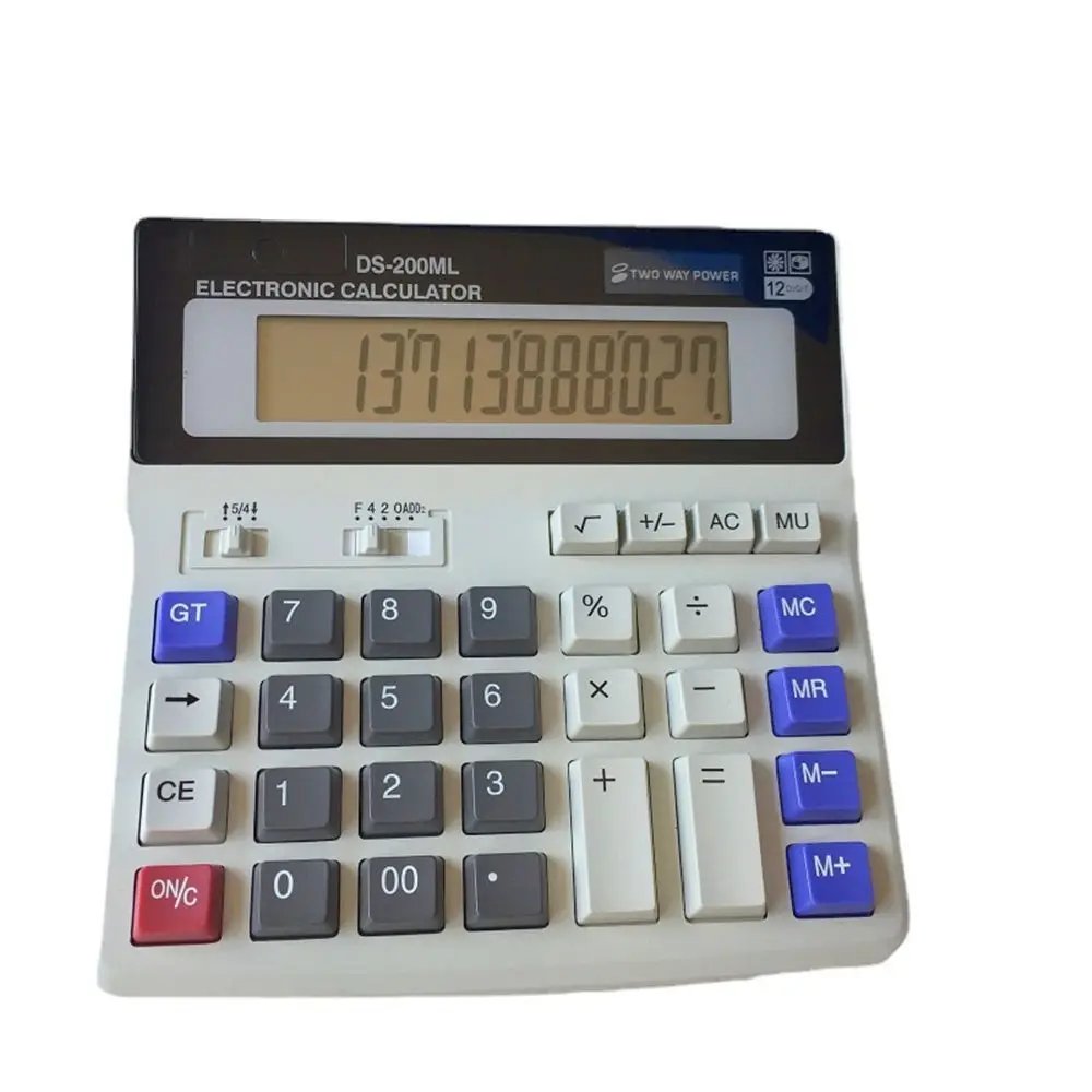 12 Bit Type Finance 2 Way Power Multifunction School Tilt Display Big Button Desktop Calculator Large