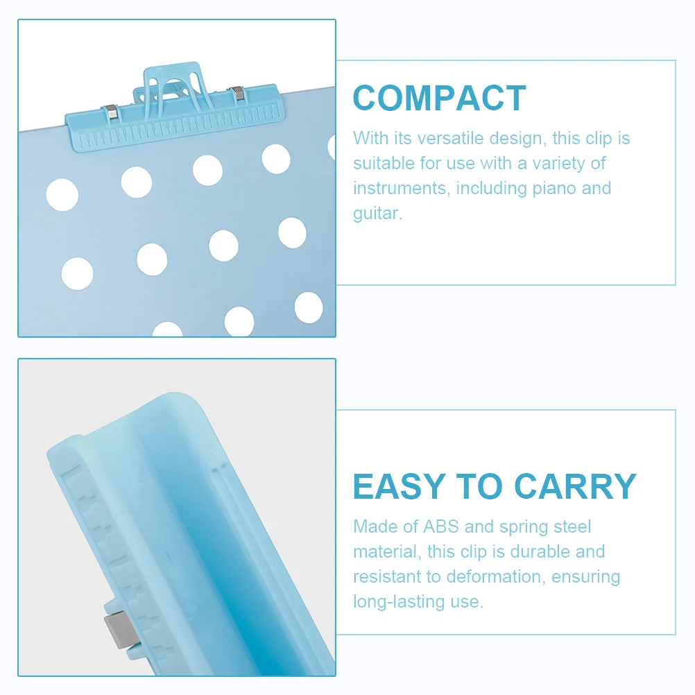 

2Pcs Music Sheet Clips Compact Lightweight Durable Construction Suitable for Various Instruments Piano Guitar Score