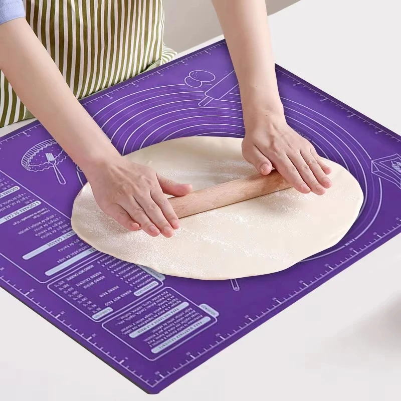 Non-Stick Silicone Pad Baking Sheet Cupcake Dessert Mat Baking Mat with Scale Pastry Boards Cookie Decorating Tools - 45x60cm