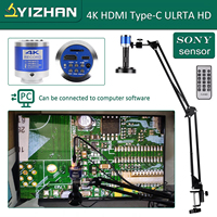 YIZHAN 4K Digital Microscope For Electronic Soldering Coin Microscope 48MP 60FPS Camera HDMI USB 150x Lens Bracket Windows Mac