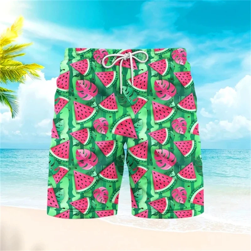 Short de plage graphique de fruits tropicaux pour hommes, impression 3D, pantalons courts neutres d'eau, été, sport, troncs de salle de sport, short de glace aéré