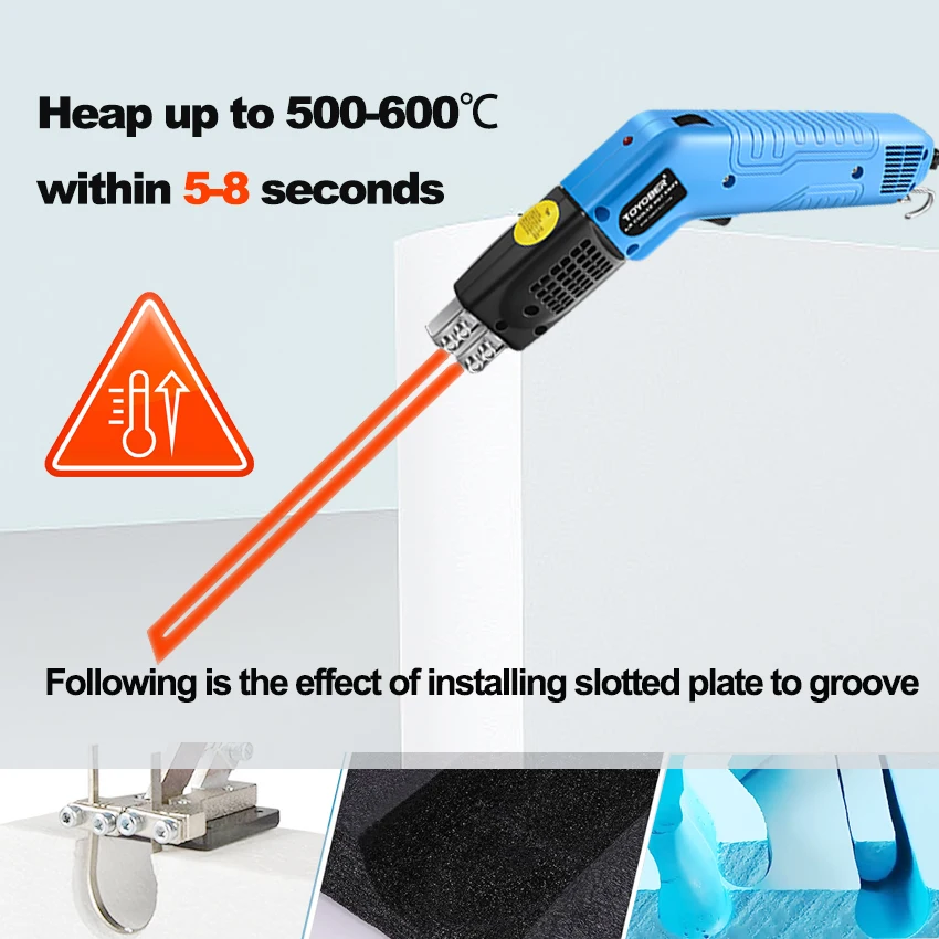 Air Cool Hot Knife Foam Cutter Tool Machine Slotting Groove Styrofoam Polystyrene Fabric Rope Cutter Electric Heating Hot Knife