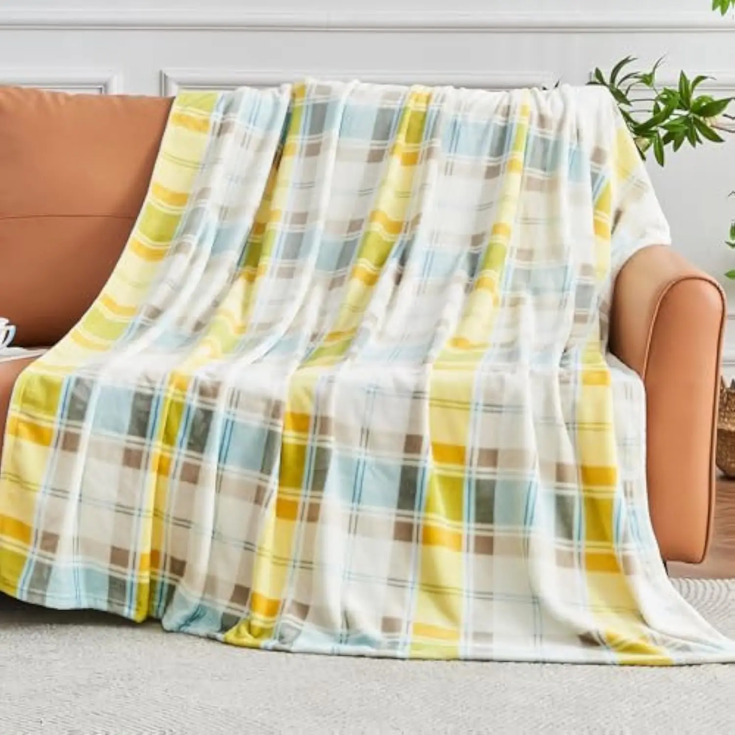 

Клетчатое фланелевое одеяло, уютное флисовое одеяло из ультрамягкой микрофибры для домашнего дивана, дивана
