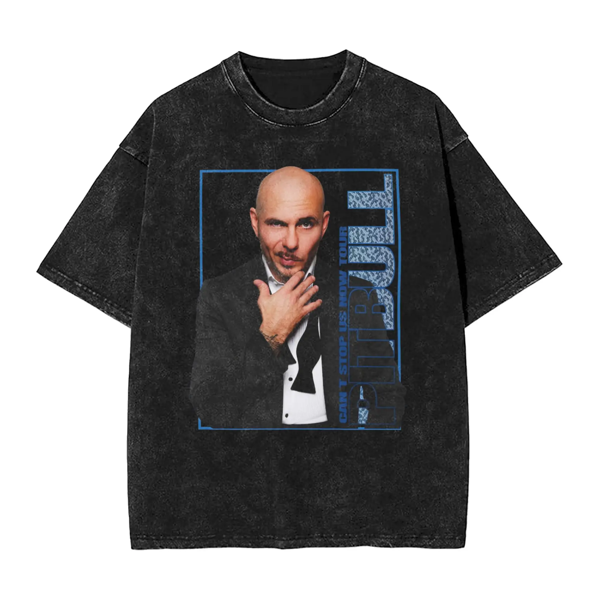 

Футболка Pitbull Party After Dark Tour в стиле хип-хоп, потертая футболка большого размера с короткими рукавами, модные мужские и женские уличные футболки с графическим рисунком