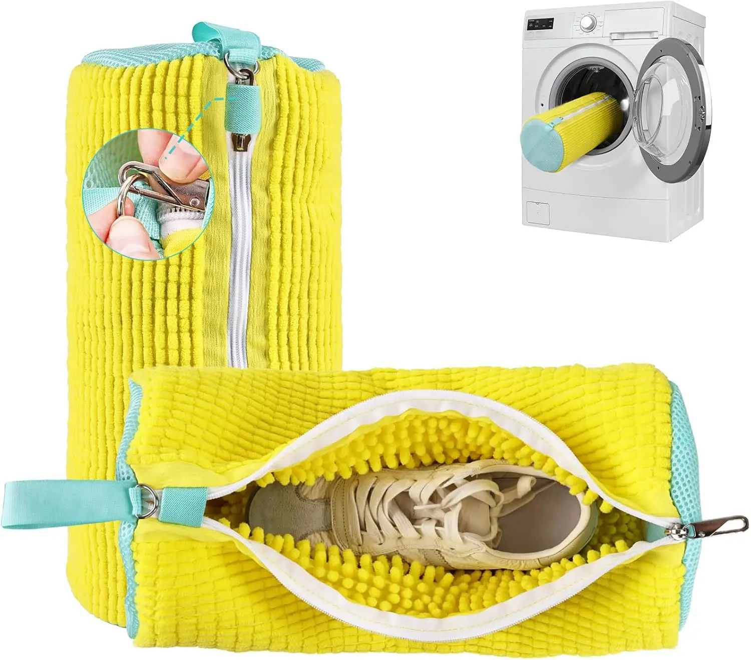 

Многоразовая сумка для стирки обуви с встроенными пушистыми щетками для 360-градусной очистки кроссовок ° Универсальное средство для чистки обуви, для стирки, Ba