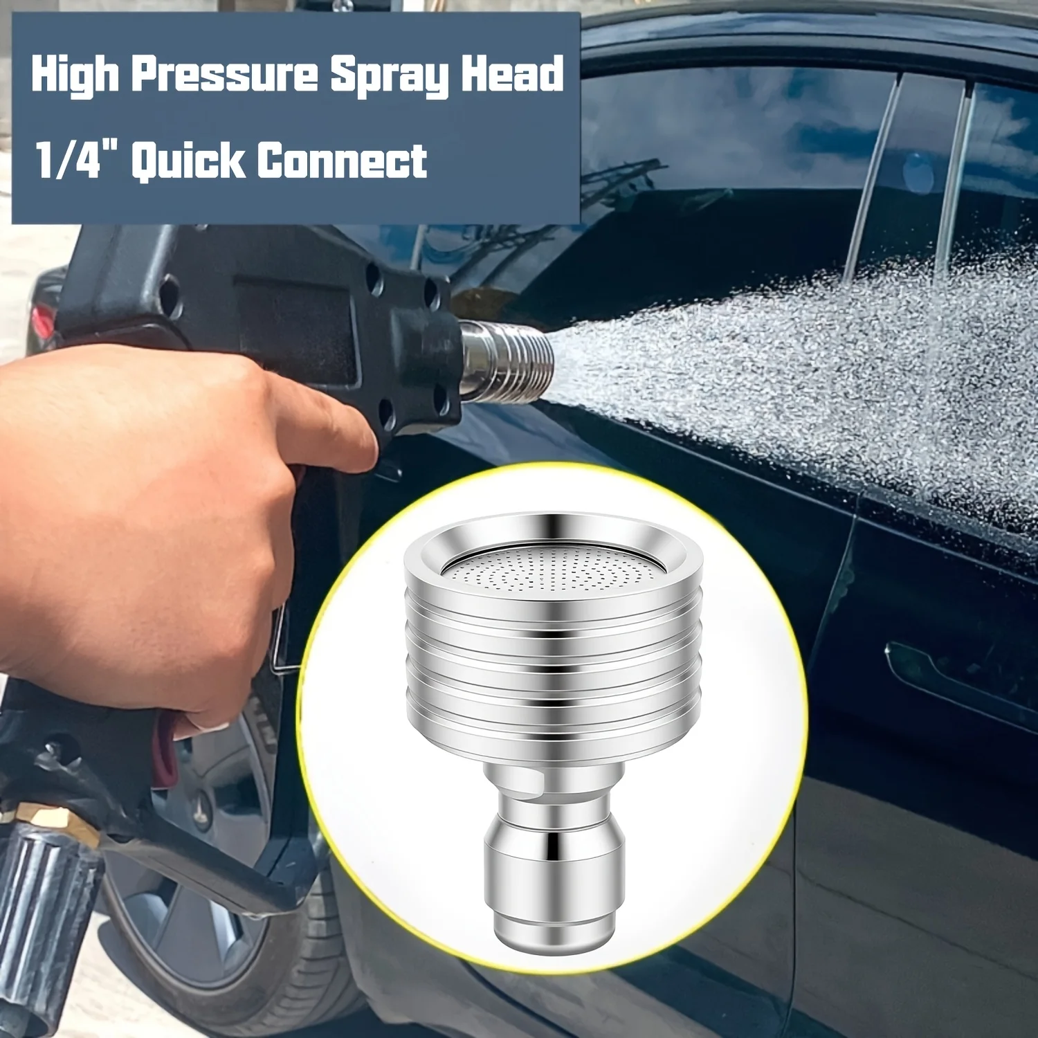 High Pressure Water Gun Interface Washing Nozzle Stainless Steel Shower Blades 1/4 Quick Connect Wash Cars Garden Urban Tool view 3