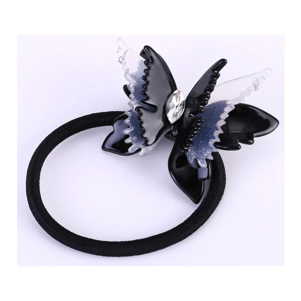 Fashion Butterfly Elastic Hair Rope Ties for Women Girls Good Handmade Hair Jewelry Ornament Accessory - Office Career Bridal