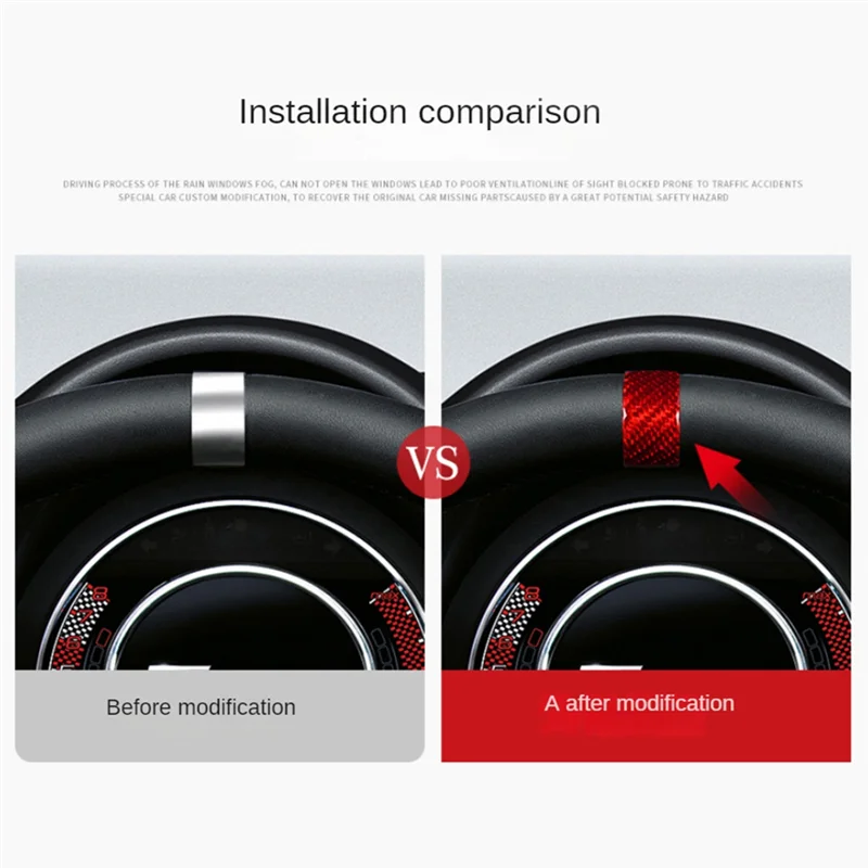 

Real Hard Carbon Fiber Sticker For Fiat 500 2020 2021 2022 2023 Car Steering Wheel Ring Cover Trim Replacement Parts (Black)