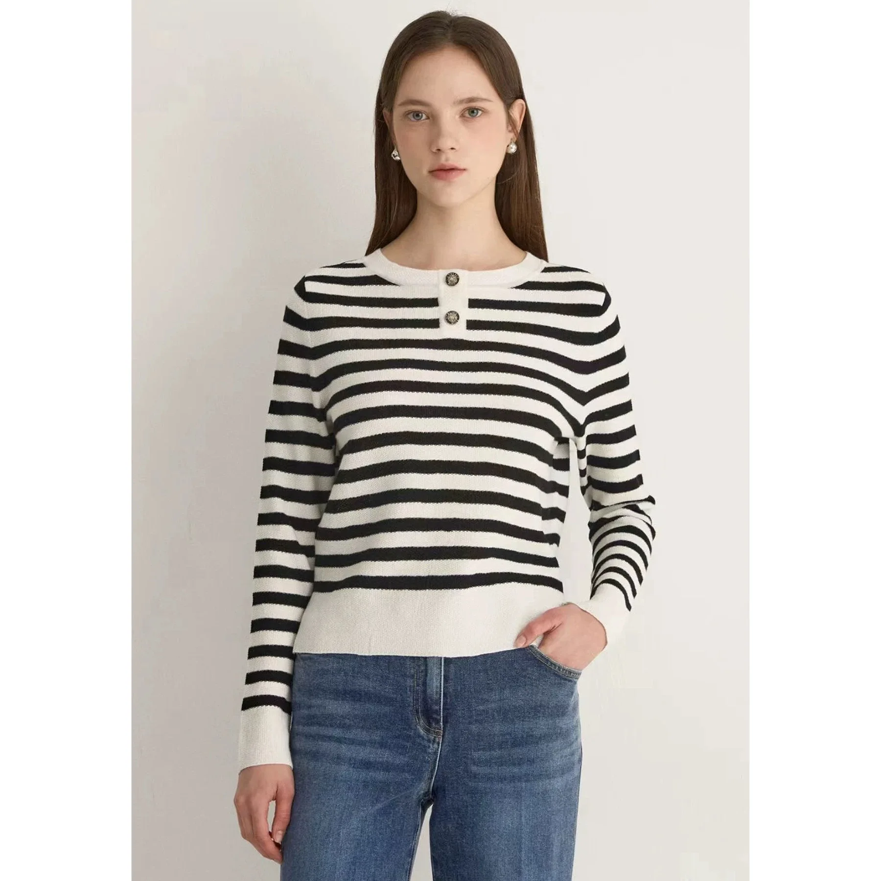 سترة محبوكة مخططة بلون سحر على الوجهين MIN25 الخريف Faion تويست اتجاهين يمكن ارتداؤها ملابس داخلية نسائية #3