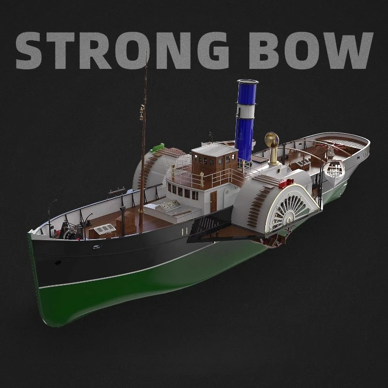 1/48 RC Boat Model Strongbow Paddlewheel 1109mm Laser Cutting Kit Log Material Self-assembly