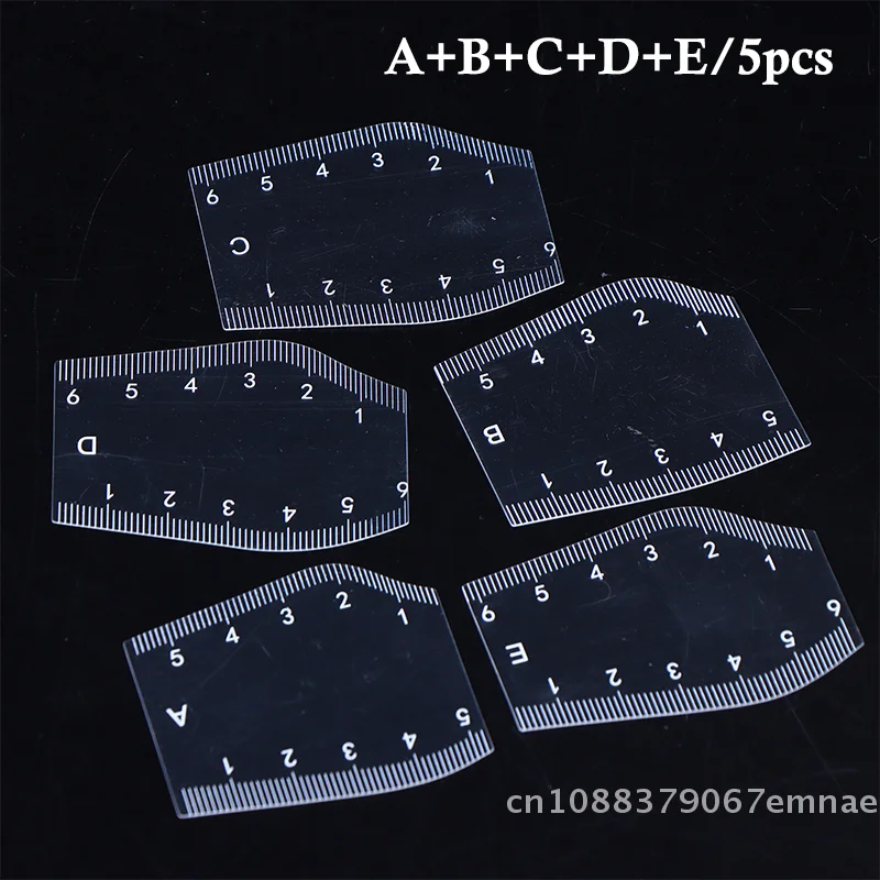 Plantilla para dar forma a las cejas portátil y duradera, juego de regla para dar forma a las cejas instantáneas, regalo de dibujo y modelado para herramientas de maquillaje de belleza, 5 uds.