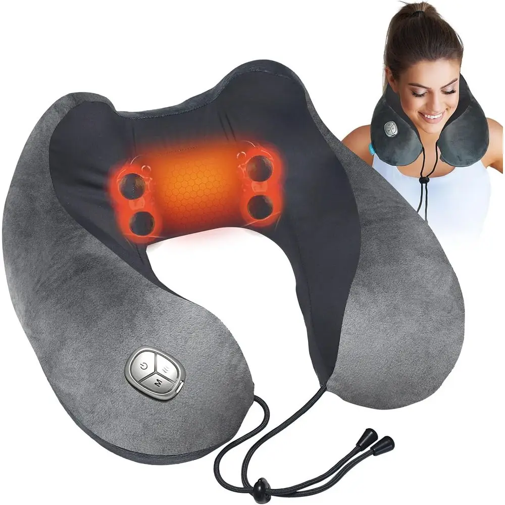 

Portable Shiatsu Massage Pillow with Heat - HSA Eligible, Deep Tissue Relief, Ideal for Travel or Home, Great Gift for Him or He