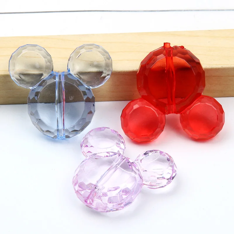 5pcs Mix Cute Mouse Beads Acrylic Transparent Loose Spacer Beads For Jewelry Making Diy Bracelet Necklace Earrings Accessories