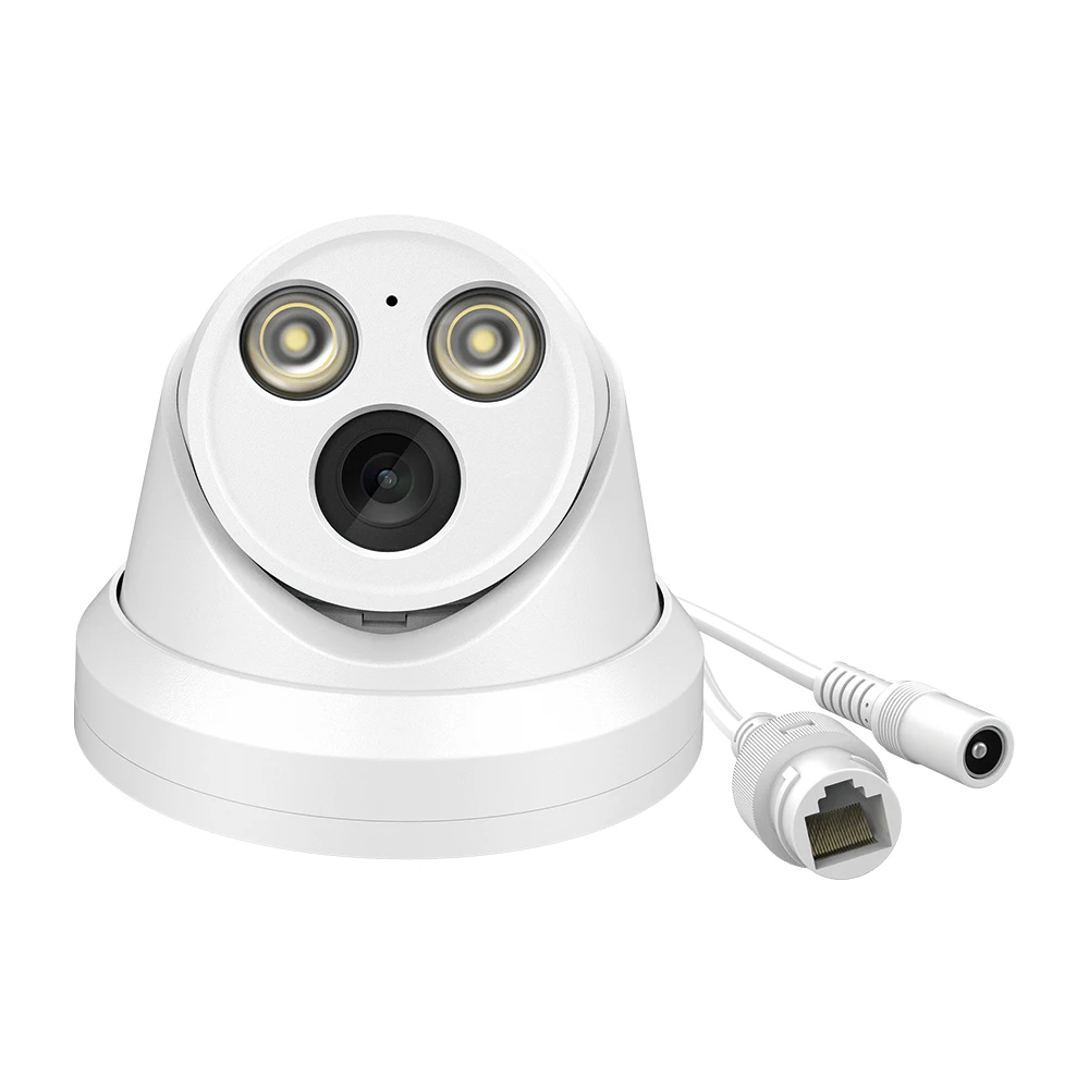 Hikvision Compatible 4K 8MP Full Color Fixed Turret Network Camera Built in Mic Motion Detection Support Alarm Snapshot to Email
