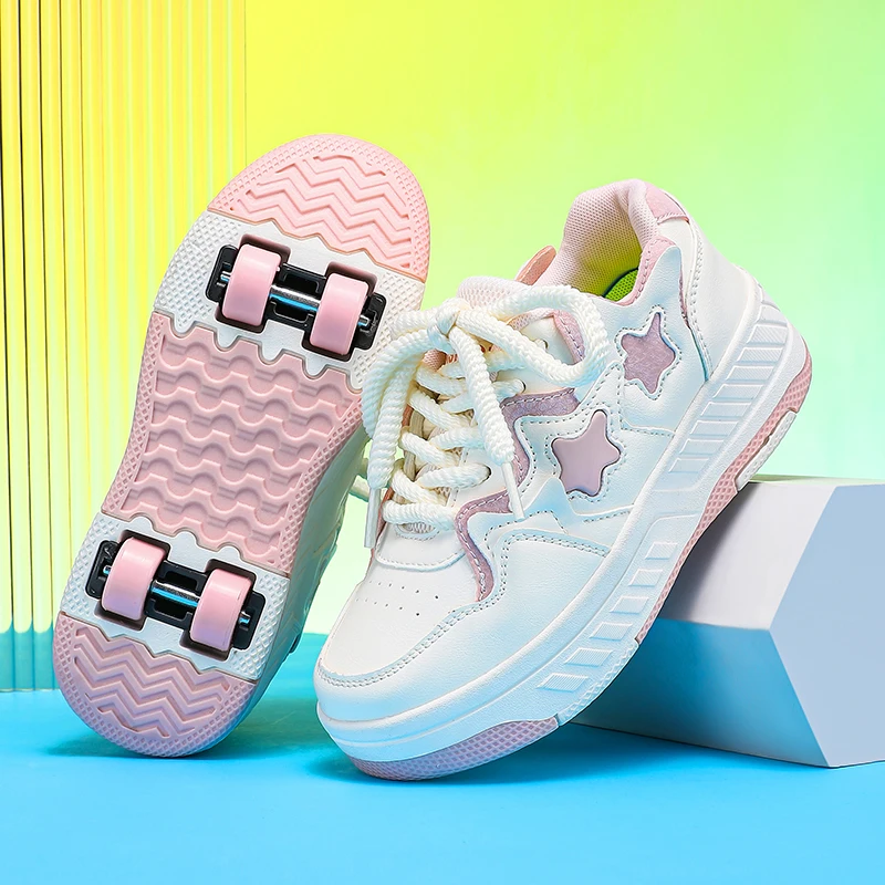 

Новые детские туфли Heelys (Viral): 4 колеса для девочек, 2 колеса для мальчиков — студенческие туфли на колесиках-трансформеры