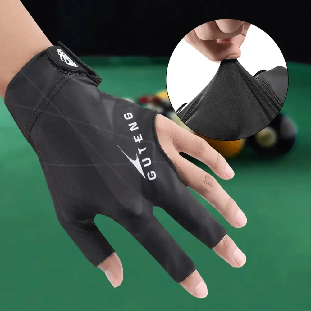 Billiards Glove Left Right Hand Three Finger Snooker Billiard Glove Non Slip Elasticity Billiard Training Gloves Accessories