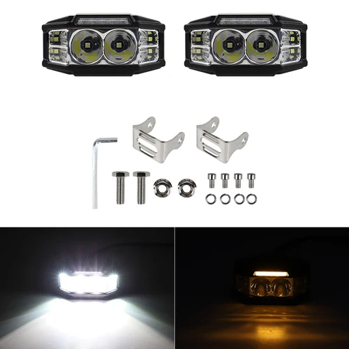 Imagen 2 del producto ﻿   Luz LED de trabajo de 3,5 ""y 26W, lámpara antiniebla, luz de señal ámbar, barra de luz de punto todoterreno, luces de conducción para SUV ATV 4x4, barco y motocicleta