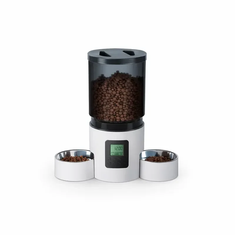 for 2026 Hot OEM 4L Smart Pet Feeder with LCD Timer APP Control Night Vision Lockable Lid Desiccant Dual Power Supply Indoor