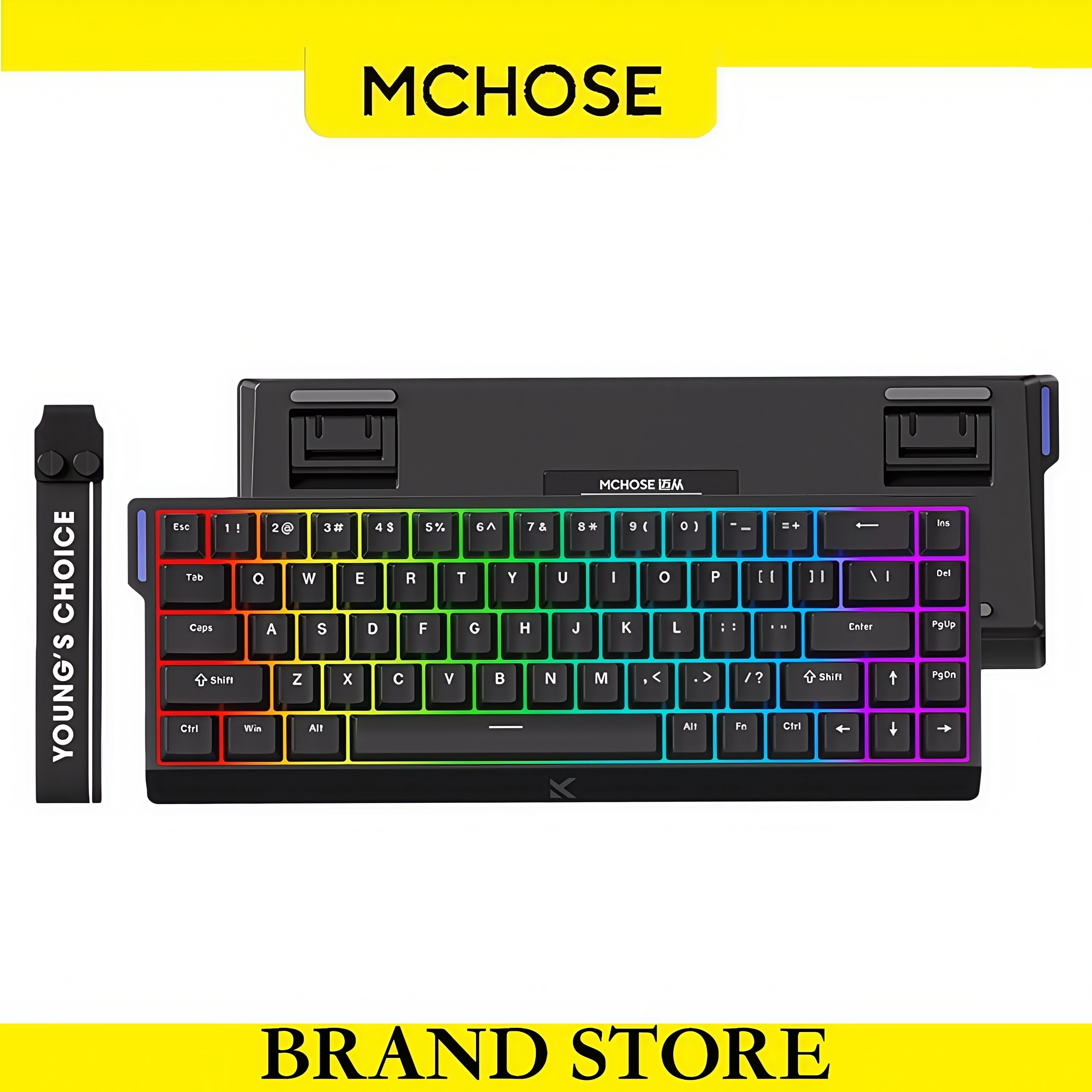 

MCHOSE ACE68 Blue Ice Magnetic Axis Keyboard Wired Mechanical for Gaming 0.01mm RapidTrigg 8000Hz SOCD/Rs 0.125ms 128K Rate