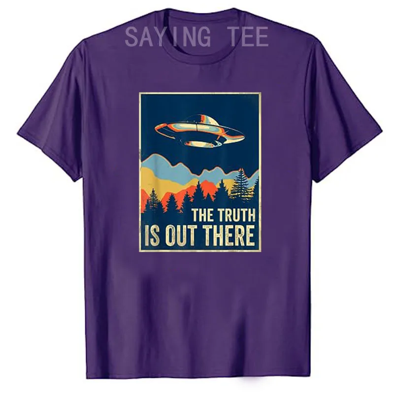 The Truth Is Out There T-Shirt Area 51 Alien UFO Hunter Graphic Tee Humor Funny Science Outfits Novelty Gifts Short Sleeve Tops