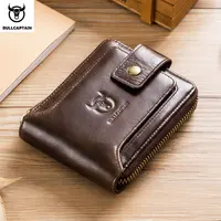 Cartera de hombre de marca BULLCAPTAIN, monedero de cuero genuino, cartera Rfid para hombre, bolsa de almacenamiento multifunción, monedero, cartera, tarjetero